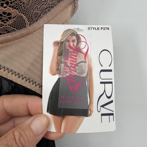 Curve Fantasy Lingerie Babydoll Women's 3X 4X Halter Open Back sexy plus size bl - Picture 5 of 10